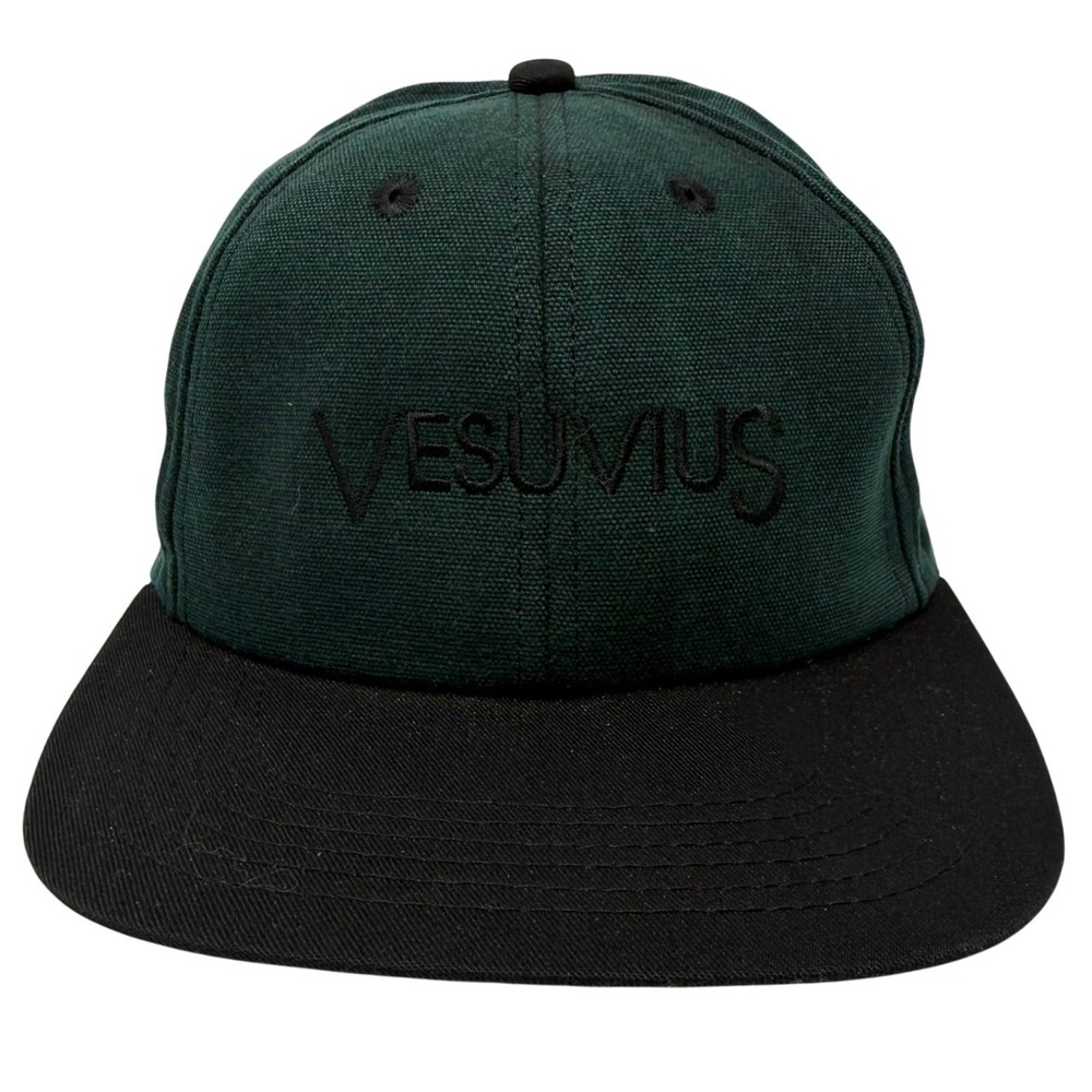 Vesuvius Snapback Hat Mens Green Black K-Products USA Made Flat Brim Cap